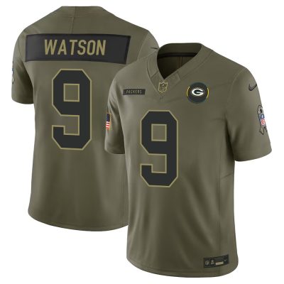 Youth's Green Bay Packers #9 Christian Watson  Olive 2025 Salute to Service Retired Limited Jersey