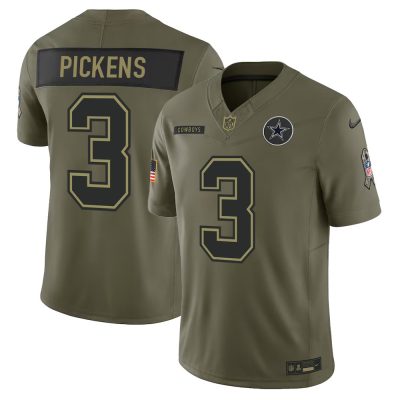 Youth's Dallas Cowboys #3  George Pickens  Olive 2025 Salute to Service Retired Limited Jersey
