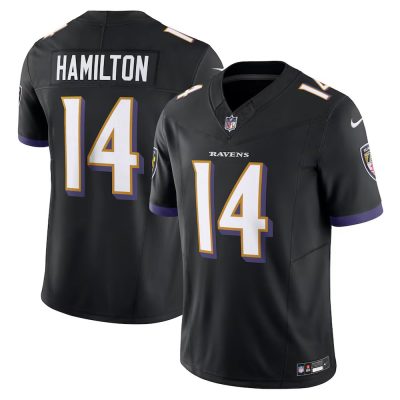 Men's Baltimore Ravens #14 Kyle Hamilton  Black Alternate Vapor F.U.S.E. Limited Jersey