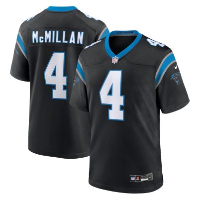 Men's Carolina Panthers #4 Tetairoa McMillan  Black 2025 NFL Draft First Round Pick Game Jersey