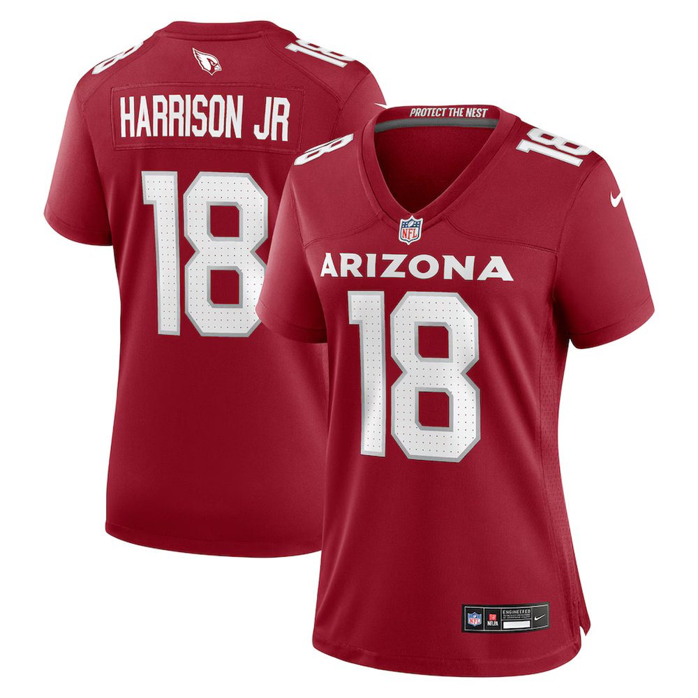 Women's Arizona Cardinals #18 Marvin Harrison Jr. Cardinal Player Game Jersey