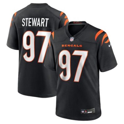 Youth Cincinnati Bengals #97 Shemar Stewart  Black 2025 NFL Draft First Round Pick Game Jersey