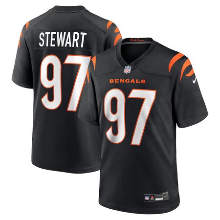 Youth Cincinnati Bengals #97 Shemar Stewart Black 2025 NFL Draft First Round Pick Game Jersey