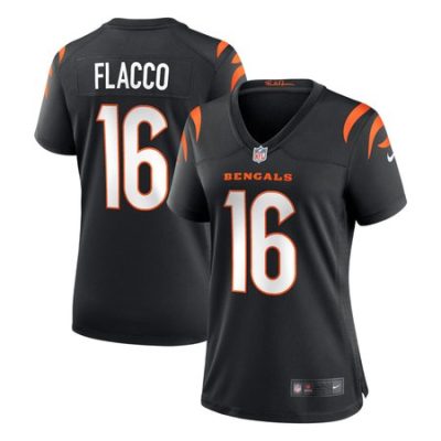 Women's Cincinnati Bengals #16 Joe Flacco  Black Team Game Jersey