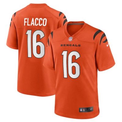 Men's Cincinnati Bengals #16 Joe Flacco  Orange Team Game Jersey