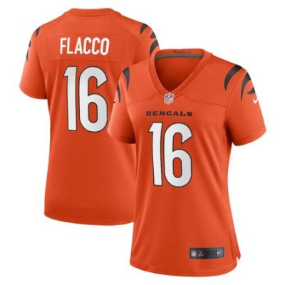 Women's Cincinnati Bengals #16 Joe Flacco  Orange Team Game Jersey