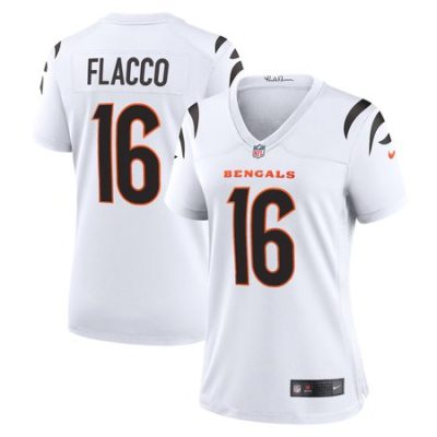 Women's Cincinnati Bengals #16 Joe Flacco  White Team Game Jersey