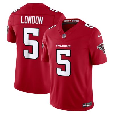 Youth Atlanta Falcons #5 Drake London Nike Red Vapor F.U.S.E. Sewn Down Limited Jersey