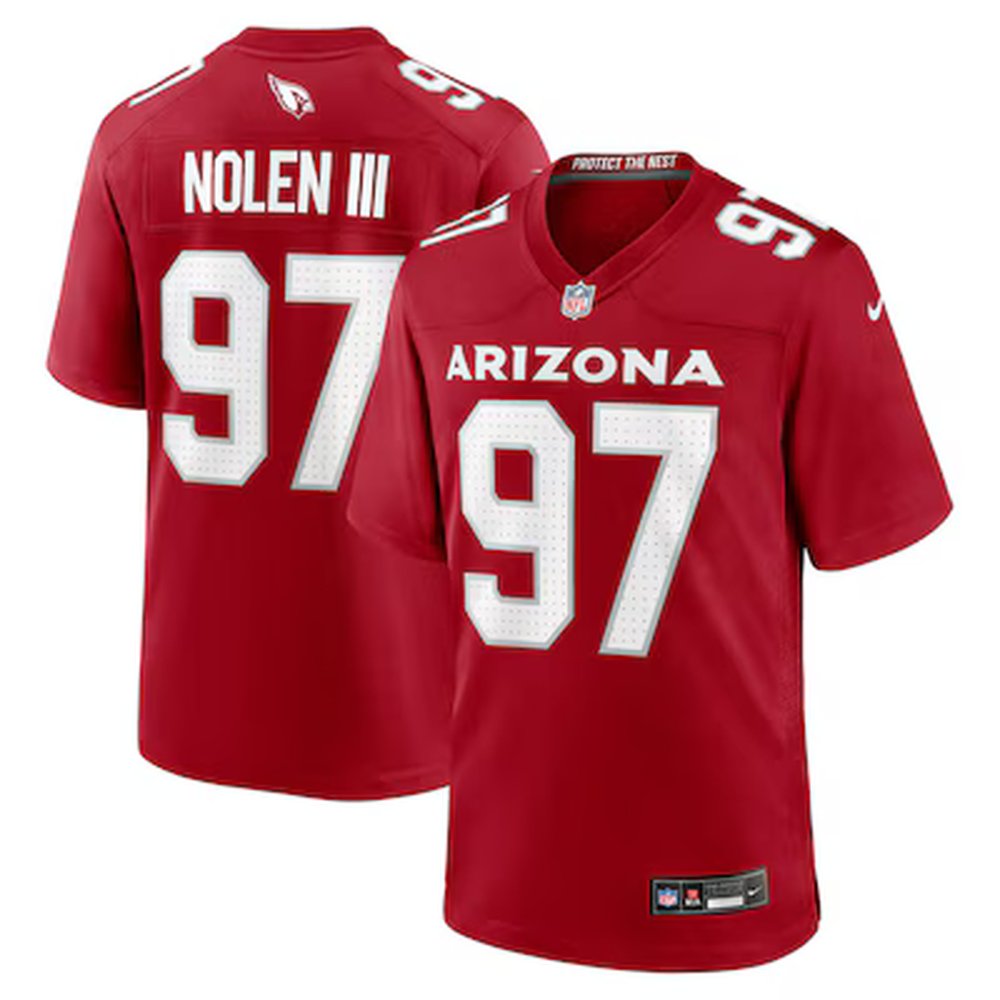Men's Arizona Cardinals #97 Walter Nolen Cardinal 2025 NFL Draft First Round Pick Game Jersey
