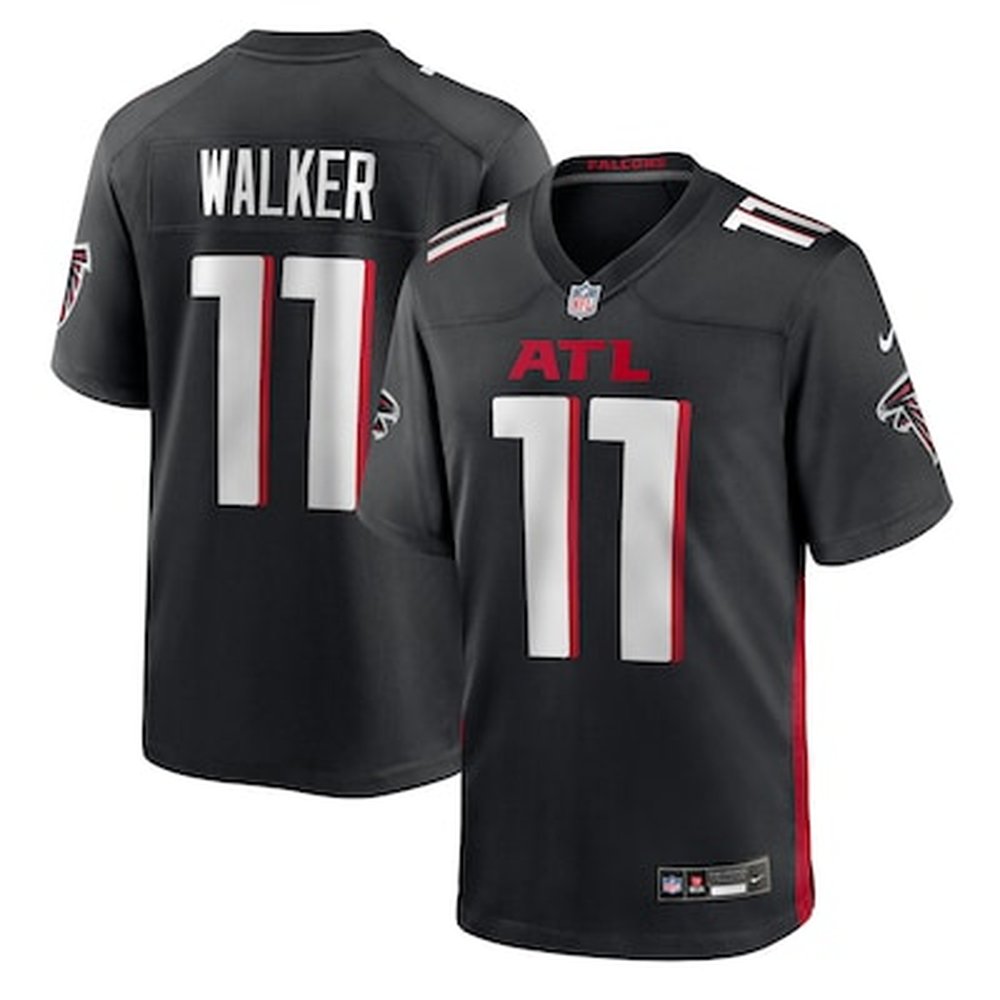 Youth Atlanta Falcons #11 Jalon Walker Black 2025 NFL Draft First Round Pick Game Jersey