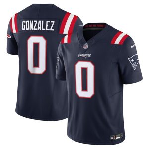Men's New England Patriots #0 Christian Gonzalez  Navy Vapor F.U.S.E. Limited Jersey
