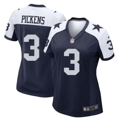 Women's Dallas Cowboys #3 George Pickens  Navy Game Jersey