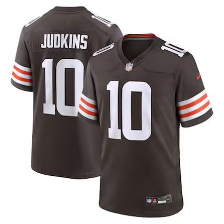 Men's Cleveland Browns #10 Quinshon Judkins Brown 2025 NFL Draft Game Jersey