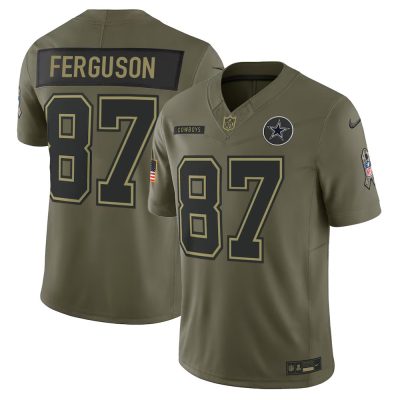 Youth's Dallas Cowboys #87 Jake Ferguson  Olive 2025 Salute to Service Retired Limited Jersey