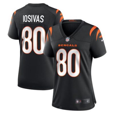 Women's Cincinnati Bengals #80 Andrei Iosivas  Black Team Game Jersey