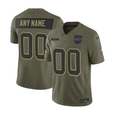 Youth's Buffalo Bills Custom Olive 2025 Salute to Service Retired Limited Jersey