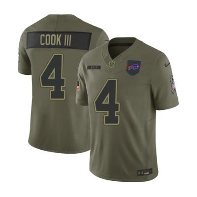 Youth's Buffalo Bills #4 James Cook  Olive 2025 Salute to Service Retired Limited Jersey