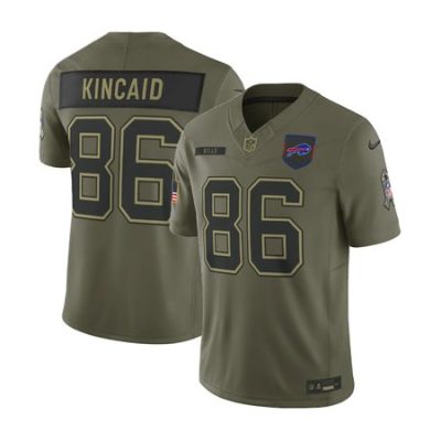 Youth's Buffalo Bills #86 Dalton Kincaid  Olive 2025 Salute to Service Retired Limited Jersey