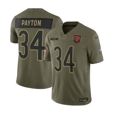 Youth's Chicago Bears #34 Walter Payton  Olive 2025 Salute to Service Retired Limited Jersey
