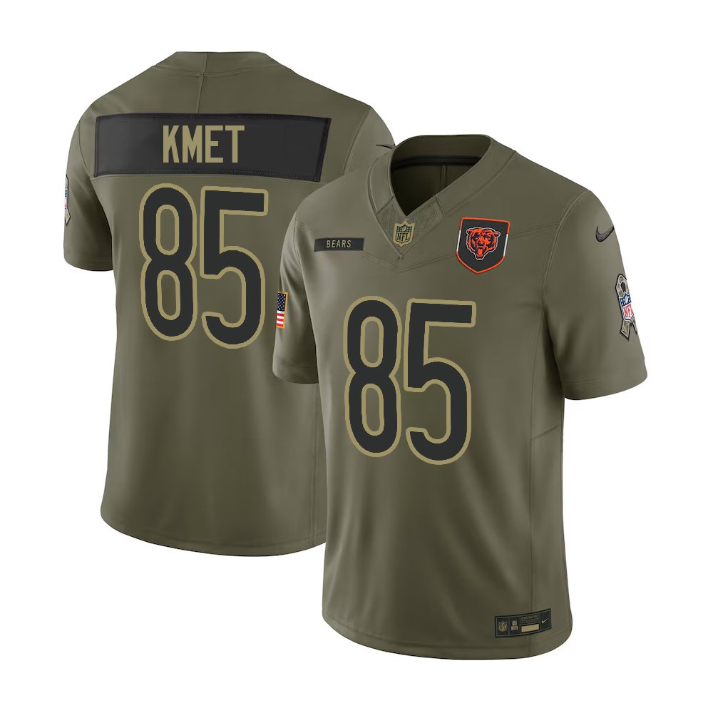 Youth's Chicago Bears #85 Cole Kmet Olive 2025 Salute to Service Retired Limited Jersey