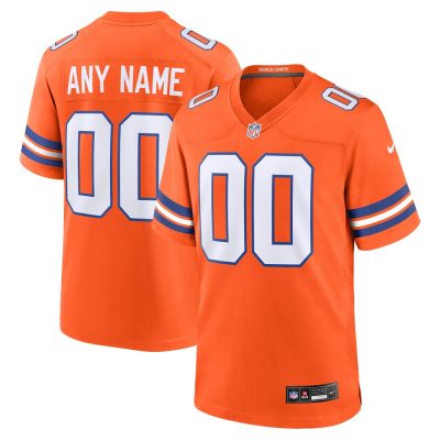 Men's Denver Broncos  Orange Mile High Collection 1977 Throwback Custom Game Jersey