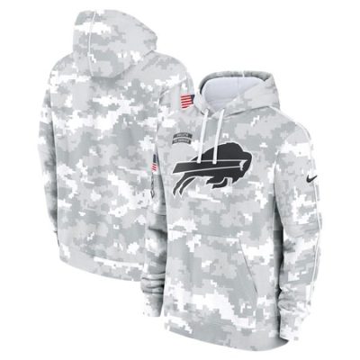 Men's Buffalo Bills  Arctic Camo 2024 Salute To Service Big & Tall Club Fleece Pullover Hoodie