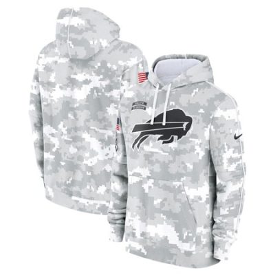 Men's Buffalo Bills  Arctic Camo 2024 Salute to Service Club Fleece Pullover Hoodie