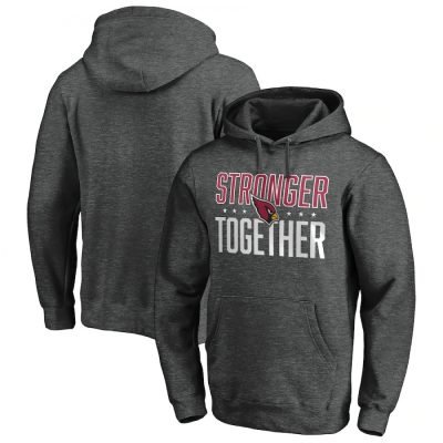 Men's Arizona Cardinals Heather Charcoal Stronger Together Pullover Hoodie