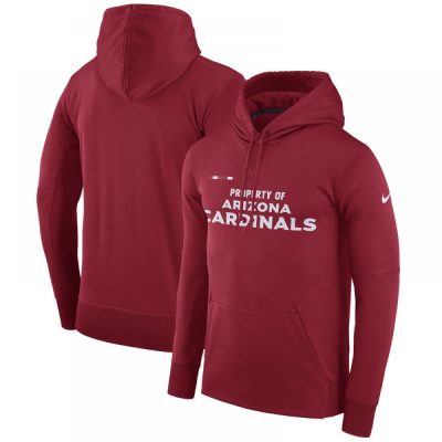 Men's Arizona Cardinals  Cardinal Sideline Property Of Performance Pullover Hoodie