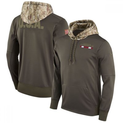 Men's Arizona Cardinals  Olive Salute to Service Sideline Therma Pullover Hoodie