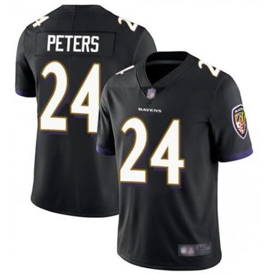 Men's Baltimore Ravens #24 Marcus Peters Black Vapor Untouchable NFL  Jersey