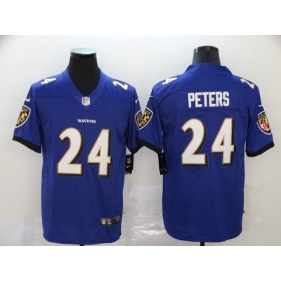 Men's Baltimore Ravens #24 Marcus Peters Purple Vapor Untouchable NFL  Jersey