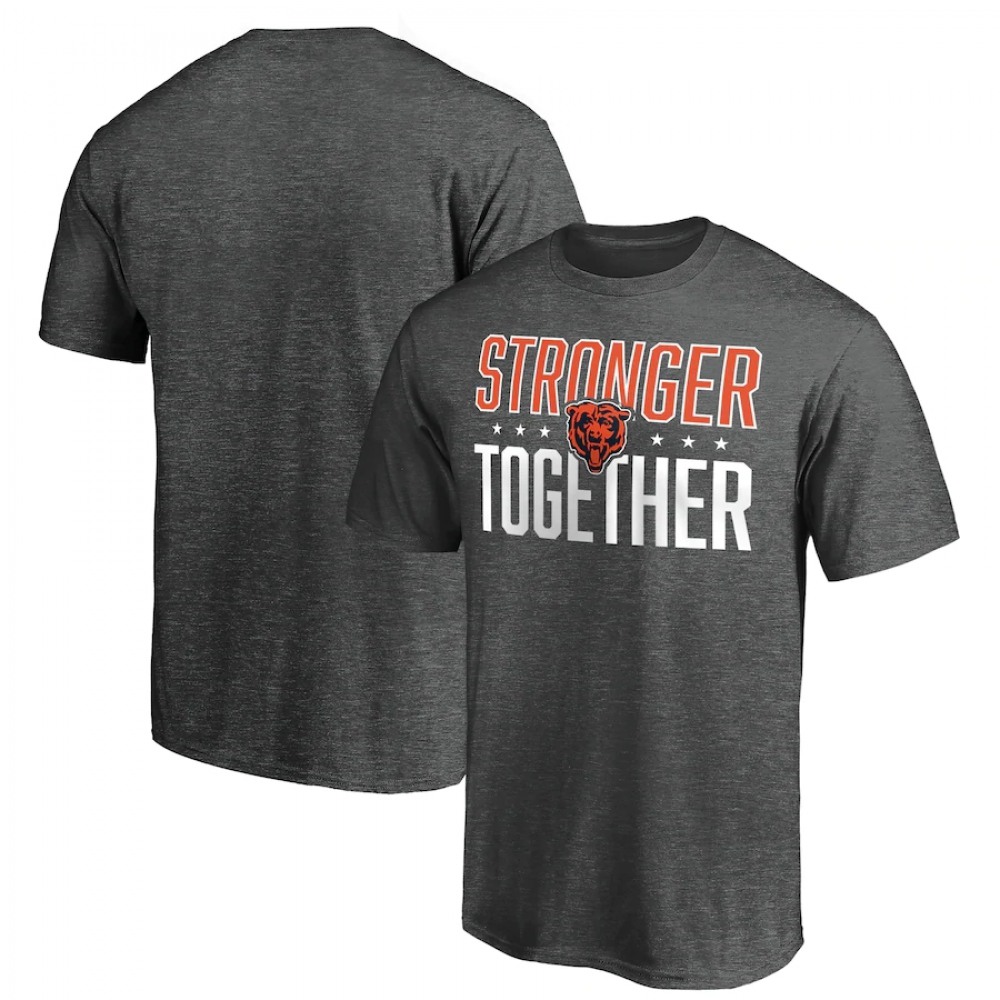 Men's Chicago Bears Heather Charcoal Stronger Together Space Dye T-Shirt