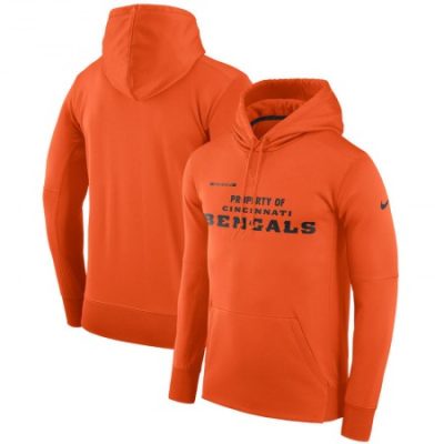 Men's Cincinnati Bengals  Orange Sideline Property Of Performance Pullover Hoodie