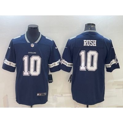 Men's Dallas Cowboys #10 Cooper Rush Navy Stitched Football Jersey