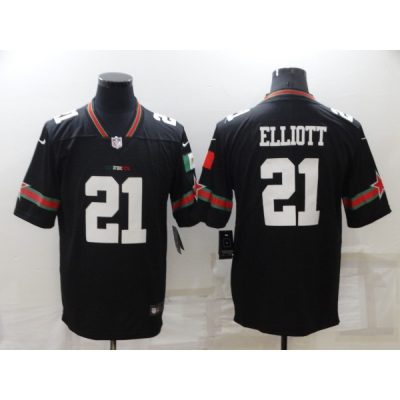 Men's Dallas Cowboys #21 Ezekiel Elliott Black Mexico Stitched Jersey