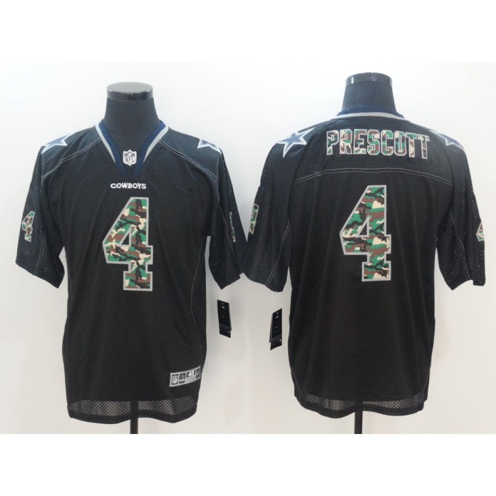 Men's Dallas Cowboys #4 Dak Prescott Black Camo Classic Limited Stitched NFL Jersey