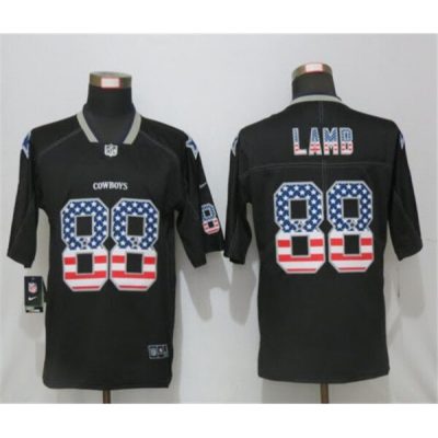 Men's Dallas Cowboys #88 CeeDee Lamb Black USA Flag Color Rush Limited Fashion Stitched Jersey