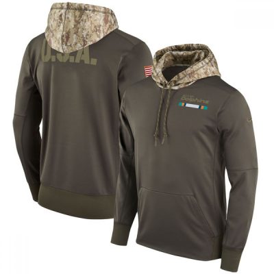 Men's Dallas Cowboys  Olive Salute to Service Sideline Therma Pullover Hoodie