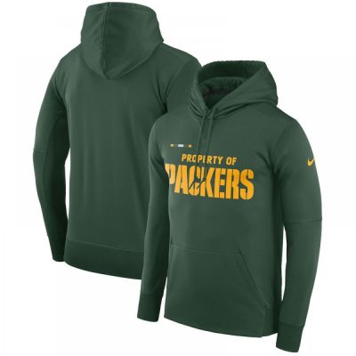 Men's Green Bay Packers  Green Sideline Property Of Performance Pullover Hoodie