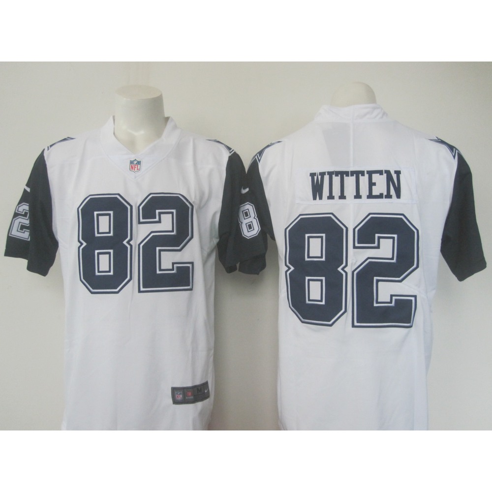 Men's  Cowboys#82 Jason Witten White Limited Rush Stitched NFL Jersey