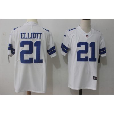 Men's  Dallas Cowboys #21 Ezekiel Elliott White Stitched NFL Vapor Untouchable Limited Jersey