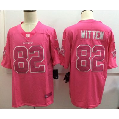 Men's  Dallas Cowboys #82 Jason Witten Pink Limited Rush Stitched NFL Jersey
