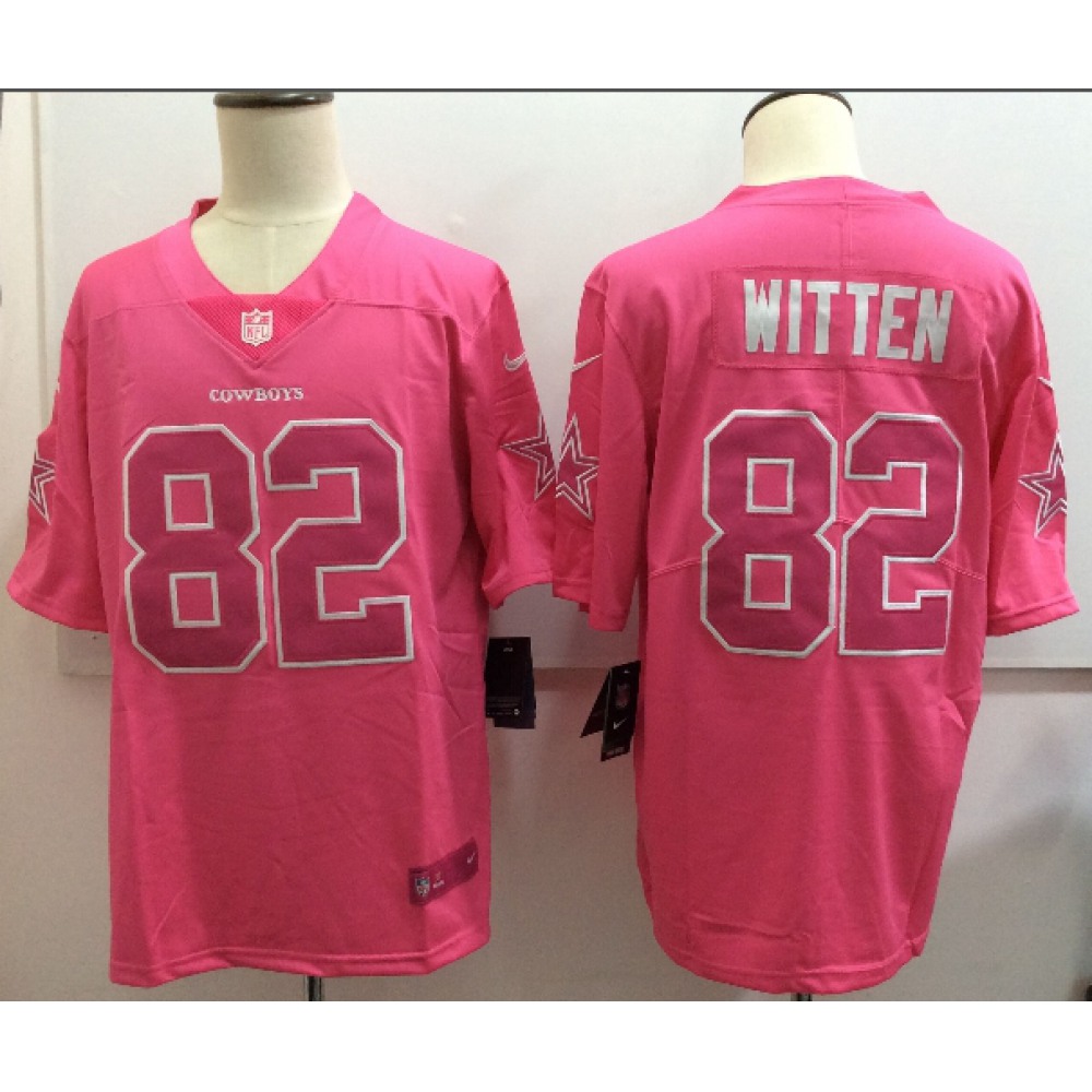 Men's  Dallas Cowboys #82 Jason Witten Pink Limited Rush Stitched NFL Jersey
