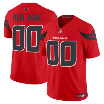 Men's  Custom Red Houston Texans Vapor F.U.S.E. Limited Jersey