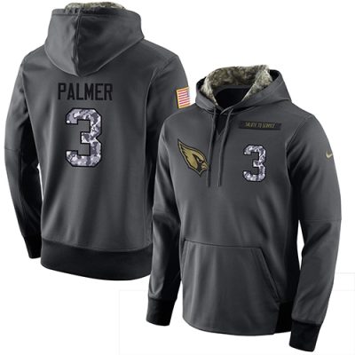 NFL Men's  Arizona Cardinals #3 Carson Palmer Stitched Black Anthracite Salute to Service Player Performance Hoodie