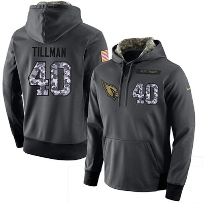 NFL Men's  Arizona Cardinals #40 Pat Tillman Stitched Black Anthracite Salute to Service Player Performance Hoodie