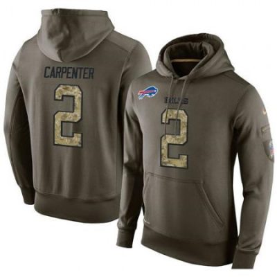 NFL Men's  Buffalo Bills #2 Dan Carpenter Stitched Green Olive Salute To Service KO Performance Hoodie