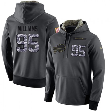 NFL Men's  Buffalo Bills #95 Kyle Williams Stitched Black Anthracite Salute to Service Player Performance Hoodie