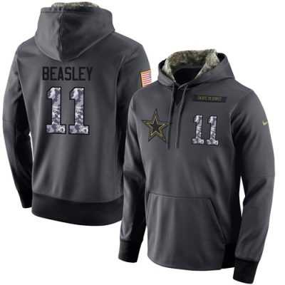 NFL Men's  Dallas Cowboys #11 Cole Beasley Stitched Black Anthracite Salute to Service Player Performance Hoodie